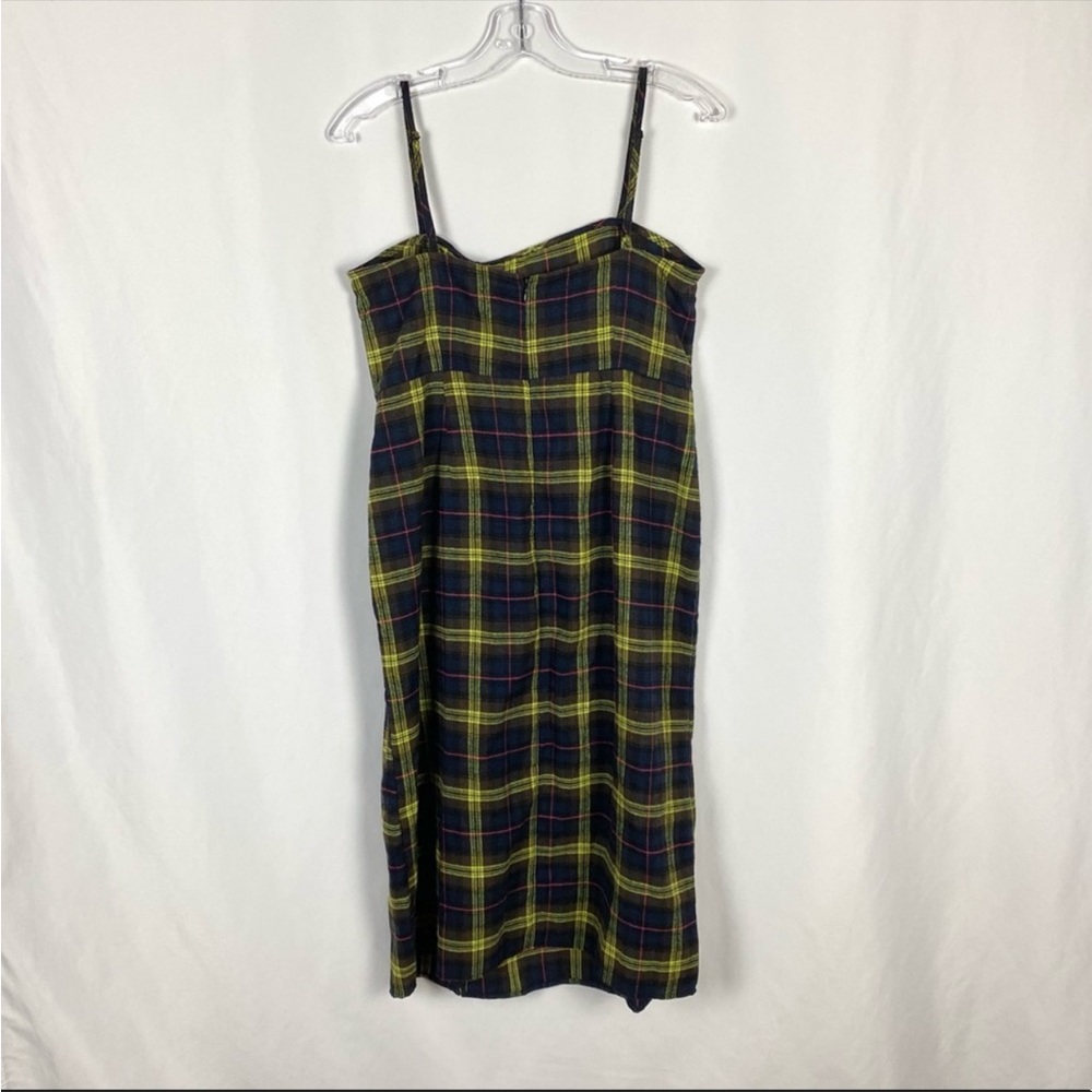 Motel Rocks Kaoya Dress Brown Yellow Check Size Large - Picture 3 of 6
